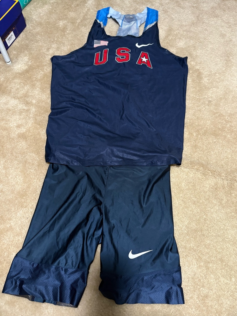 Nike Pro Elite USA Team Issued Competition Racing Singlet Men's RARE Running set